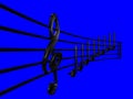 Treble clef and Crotchet black in perspective sheet music with blue background 3D illustration - Do re mi sheet music 3D illustrat