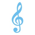 Treble Clef flat icon, music and instrument Royalty Free Stock Photo