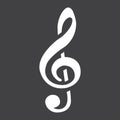 Treble Clef glyph icon, music and instrument Royalty Free Stock Photo