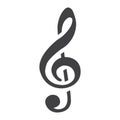 Treble Clef glyph icon, music and instrument Royalty Free Stock Photo