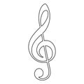 Treble clef icon, music note, vector illustration Royalty Free Stock Photo