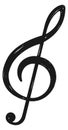 Treble clef icon. Black music sign. Melody symbol Royalty Free Stock Photo