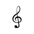 Treble clef icon isolate on white background, vector Royalty Free Stock Photo
