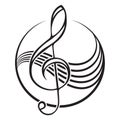 treble clef logo. Royalty Free Stock Photo