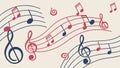 Treble Clef and Music Notes, Simple Melody Graphic, vector design Generative AI Royalty Free Stock Photo