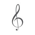 Treble clef and music notes vector icon concept, isolated on white background Royalty Free Stock Photo
