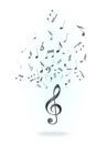 Treble clef and notes Royalty Free Stock Photo
