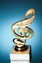 Treble clef symbol trophy