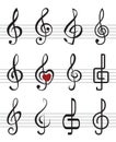 Treble clefs