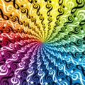 Treble Clefs Rainbow Colored Radial Pattern Music Spirale Royalty Free Stock Photo