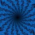 Treble Clefs Spirale Radial Music Pattern Blue Background Royalty Free Stock Photo