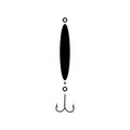 Treble fish hook icon, simple style