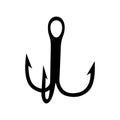 Treble Hook Fishing icon vector silhouette isolated