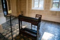 Trebon, South Bohemia, Czech Republic, 9 October 2021: Schwarzenberg family tomb at gothic style in Domanin, church interior,