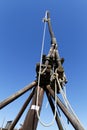 Trebuchet in the Middle Age camp Royalty Free Stock Photo