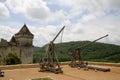 Trebuchets in Castelnaud, France Royalty Free Stock Photo