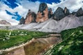 TreCime alps dolomites italy moutains landscape nature Royalty Free Stock Photo