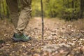 Trecking in the autumn forest