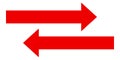 Red Bidirectional Arrow Icon Set - Two-Way Left Right Direction Pointer Horizontal Royalty Free Stock Photo