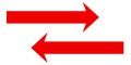 Red Bidirectional Arrow Icon Set - Two-Way Left Right Direction Pointer Horizontal Royalty Free Stock Photo