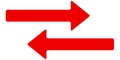 Red Bidirectional Arrow Icon Set - Two-Way Left Right Direction Pointer Horizontal Royalty Free Stock Photo