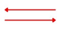 Red Bidirectional Arrow Icon Set - Two-Way Left Right Direction Pointer Horizontal Royalty Free Stock Photo