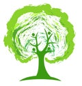 Tree abstract, green people growth concept vector logo Royalty Free Stock Photo