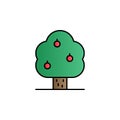 Tree, apple color gradient vector icon