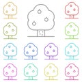 Tree, apple multi color icon. Simple thin line, outline  of tree icons for ui and ux, website or mobile application Royalty Free Stock Photo
