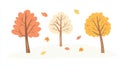 Tree in autumn, flat design illustration on a simple modern background