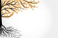 Tree autumn with roots banner copy space vector image Royalty Free Stock Photo