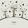 Monochrome Falling Leaves Trees for Text Background