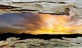 Tree Bark Window to Sunset