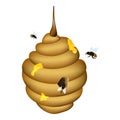 Tree beehive icon, cartoon style