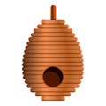 Tree beehive icon, cartoon style