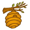 Tree beehive icon, hand drawn style