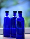 Tree Blue glass natural body oil bottles