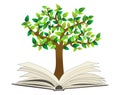 Tree on book. Enviromental education is important