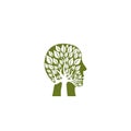 Tree brain logo concept. Human mind, growth icon isolated on white background Royalty Free Stock Photo