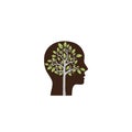 Tree brain logo concept. Human mind, growth icon isolated on white background Royalty Free Stock Photo