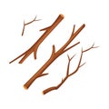 Tree Branch as Raw Material for Woodworking Industry Vector Illustration