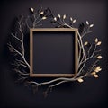 A Tree Branch Frame, The Natural Touch: A Blank Frame of Branches and Leaves Royalty Free Stock Photo