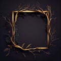 A Tree Branch Frame, The Natural Touch: A Blank Frame of Branches and Leaves Royalty Free Stock Photo