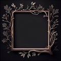 A Tree Branch Frame, The Natural Touch: A Blank Frame of Branches and Leaves Royalty Free Stock Photo