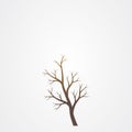 Tree branch without leaves silhouette. Tree branch vector illustration Royalty Free Stock Photo