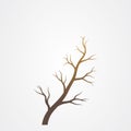 Tree branch without leaves silhouette. Tree branch vector illustration Royalty Free Stock Photo