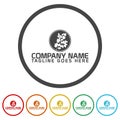 Tree branch logo template. Set icons in color circle buttons Royalty Free Stock Photo