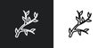 tree branch outline icon in white and black colors. tree branch flat vector icon from autumn collection for web, mobile apps and Royalty Free Stock Photo