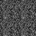 Tree branches or algae coral, natural seamless pattern in minimalism aesthetic, modern background. Royalty Free Stock Photo