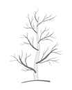 Tree with branches of gray color on a white background